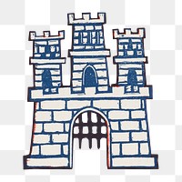 PNG Vintage castle, illustration by Jaroslav Dobrovolsk&yacute;, transparent background.  Remixed by rawpixel. 