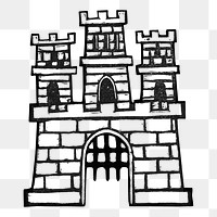 PNG Vintage castle, illustration by Jaroslav Dobrovolský, transparent background.  Remixed by rawpixel. 