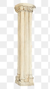 PNG Pillar, medieval architecture illustration by Rev. James Bulwer, transparent background.  Remixed by rawpixel. 