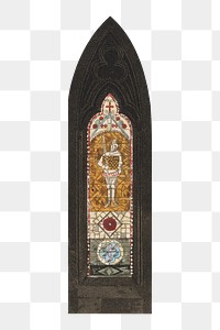 PNG Church stained glass, religion art illustration by J. R. Hamble, transparent background.  Remixed by rawpixel. 