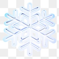 Plastic snowflake png collage element on transparent background