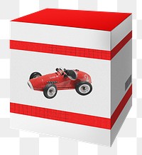 Toy car box png product packaging, transparent background