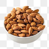 Bowl of almonds png, transparent background