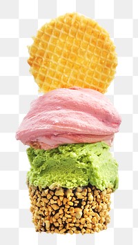 Gelato png collage element, transparent background