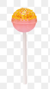 Pink lollipop gold glitter png, transparent background