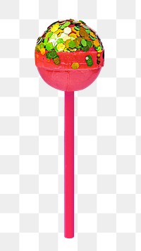 Red lollipop green glitter png, transparent background