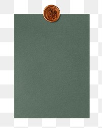 PNG Green invitation card with wax seal  transparent background
