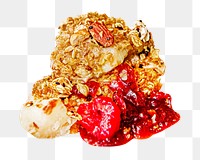 Granola breakfast png, food element, transparent background