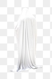 Png white sheet ghost, isolated collage element, transparent background