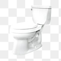 Png white toilet bowl, isolated collage element, transparent background