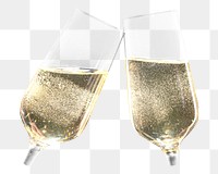 PNG two tilted flutes with champagne  transparent background