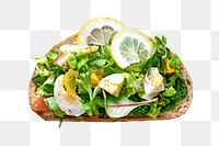 Open faced sandwich png, healthy food, transparent background