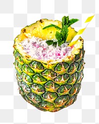 Pineapple drink png, transparent background