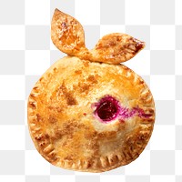 Apple blackberry pie png food, transparent background