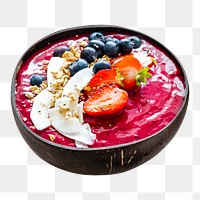 Acai bowl png collage element, transparent background