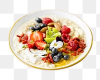 Oatmeal png collage element, transparent background