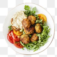 Falafel bowl png collage element on transparent background