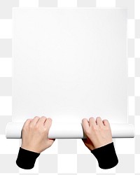 PNG White paper stationery, held by hand transparent background