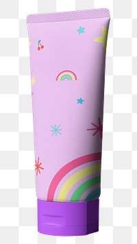 Cream tube png beauty product packaging, transparent background