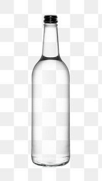 Glass bottle png alcoholic drink product packaging, transparent background