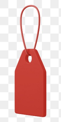 PNG 3D red clothing tag, product label, transparent background