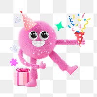 Party monster png sticker, mixed media transparent background