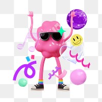 Funky bubblegum png sticker, mixed media transparent background