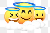 PNG 3D angel emoticon sticker, transparent background