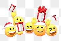 Christmas celebration png emoji sticker, 3D illustration transparent background