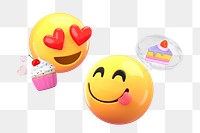 Food lover 3D png emoticon sticker, transparent background