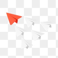 Paper planes png sticker, postal service 3D graphic, transparent background