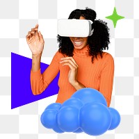 Virtual experience png sticker, colorful remix, transparent background 