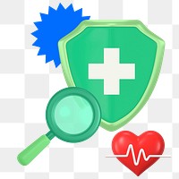 Health insurance png sticker, colorful remix, transparent background 