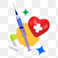 Vaccination png sticker, colorful remix, transparent background 