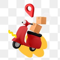 Delivery service png sticker, colorful remix, transparent background 