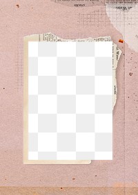 Pink rectangle png frame, grid paper, transparent background