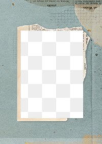 Blue rectangle png frame, grid paper, transparent background