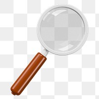 Magnifying glass png 3D element, transparent background