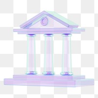 Holographic courthouse building png 3D architecture, transparent background