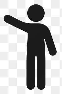 Black man png waving symbol, transparent background