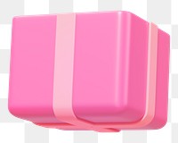 Pink gift box png 3D element, transparent background