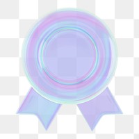 Iridescent winner badge png 3D, transparent background
