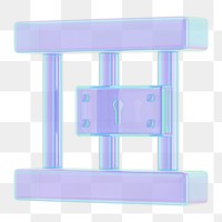 Iridescent prison cell png 3D element, transparent background