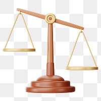 Scale of Justice png 3D element, transparent background