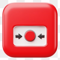 PNG 3D emergency alarm button, element illustration, transparent background