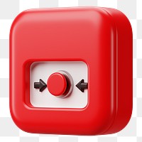 PNG 3D emergency alarm button, element illustration, transparent background