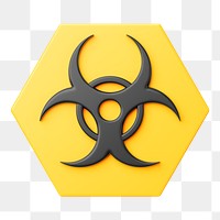 PNG 3D biohazard sign, element illustration, transparent background