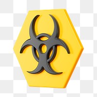 PNG 3D biohazard sign, element illustration, transparent background