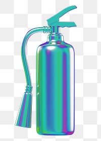 PNG 3D holographic fire extinguisher, element illustration, transparent background