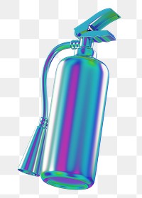 PNG 3D holographic fire extinguisher, element illustration, transparent background